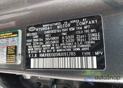 2022 Genesis Gv80 2.5T Awd из США, поврежденный, VIN KMUHBDSB5NU091783